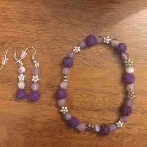 Handmade bracelet and earrings